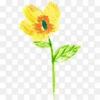 黄色卡通花朵植物涂鸦