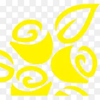 黄色精美花朵装饰卡通