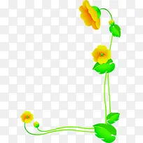 黄色卡通唯美花朵植物设计