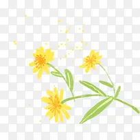 黄色卡通简约春日美景花朵