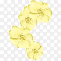 创意合成水彩黄色的花朵
