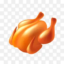 手绘金黄色鸡