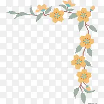 黄色手绘花朵装饰边框