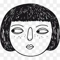 手绘女孩头像