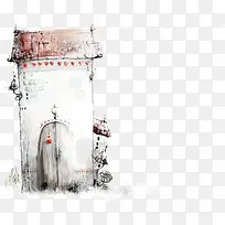 手绘创意房子建筑爱心