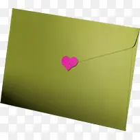 粉色爱心绿色信封