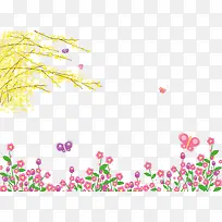 粉红花朵