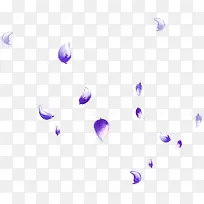 紫色手绘花瓣飞落漂浮素材