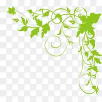 绿色花纹装饰矢量图