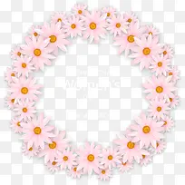 春天粉色花朵圆环