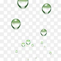 绿色水滴漂浮