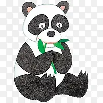 手绘熊猫