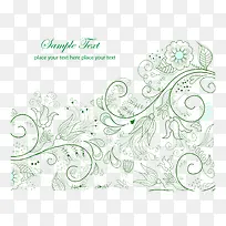 绿色花纹矢量