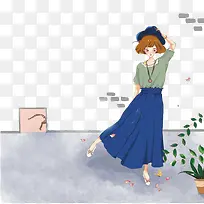 戴帽子的女孩