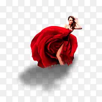 红裙美女装饰图案