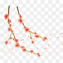 春天文艺粉红色花朵树枝