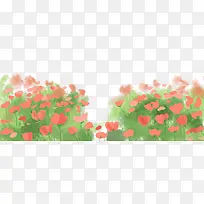 卡通手绘草地鲜花素材