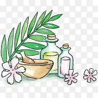 水彩手绘美容香薰