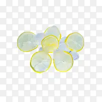 柠檬片冰块矢量图