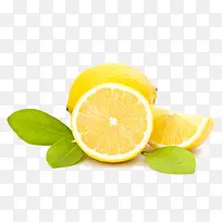 黄色柠檬绿叶水果