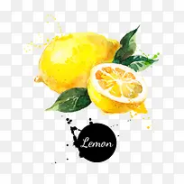 卡通水彩水果柠檬