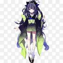 黑色可爱日式少女
