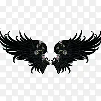 黑色天使精美翅膀PNG透明背景素材