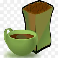 绿色咖啡杯子