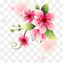 38妇女节粉色花朵装饰