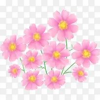 粉色艺术花朵手绘
