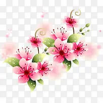 春天唯美粉色花朵装饰