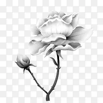 白色水墨叠层式莲花