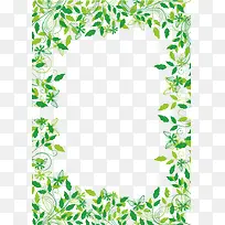 绿色植物藤条边框矢量素材