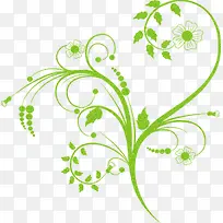 绿色复古藤蔓花卉文理合成