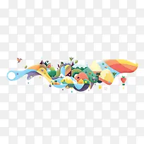 艺术风景插图时尚图案