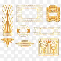 金色欧式边框装饰矢量