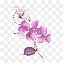 紫色手绘花朵边框背景
