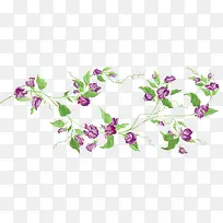 紫色手绘花朵背景素材