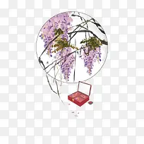 紫色树上花