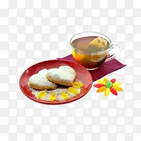 茶和心形饼干