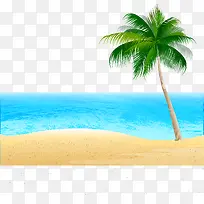 矢量海滩椰子树素材沙滩海边