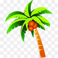 卡通夏日沙滩海边椰子树