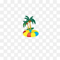 椰树，游泳圈，海边，度假