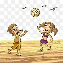 孩子们的沙滩排球