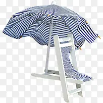蓝色椰树遮阳伞海边