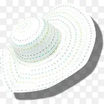 手绘夏日沙滩海边白色遮阳帽