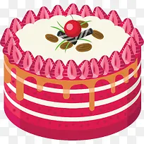 草莓果肉粉色蛋糕