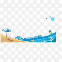 矢量手绘沙滩