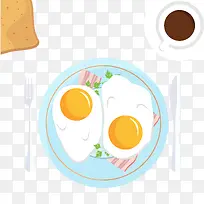 矢量早餐煎蛋插画