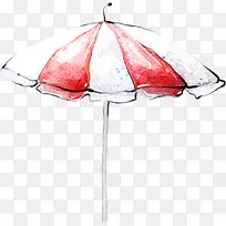 卡通手绘夏日沙滩太阳伞